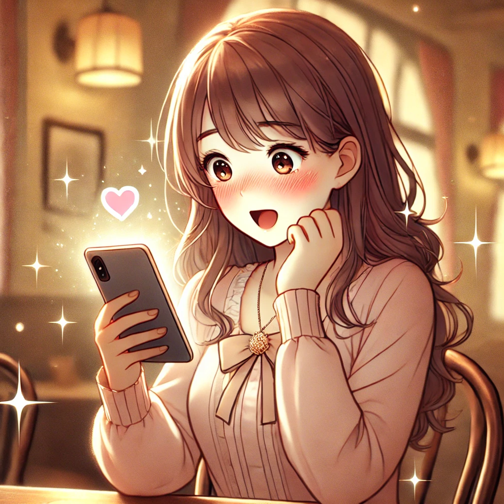 ココナラで縁結びの効果あったと喜ぶ女の子