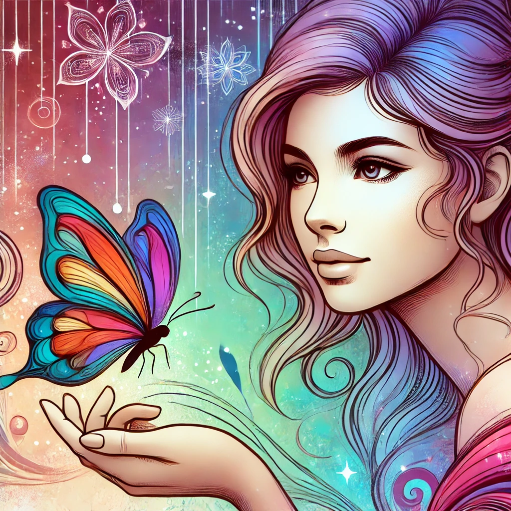 復縁の前兆として蝶々を見つけた女性