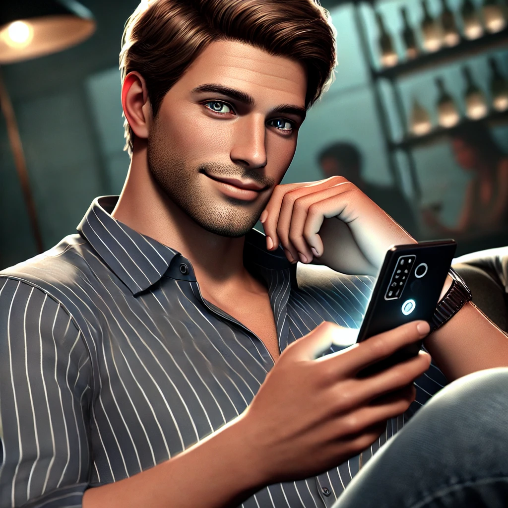 遊びの女に送るラインを考えてる男性