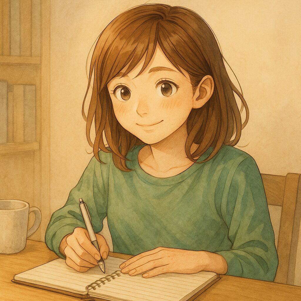 ココナラひろすえ先生の鑑定の前に聞きたいことをメモしてる女性