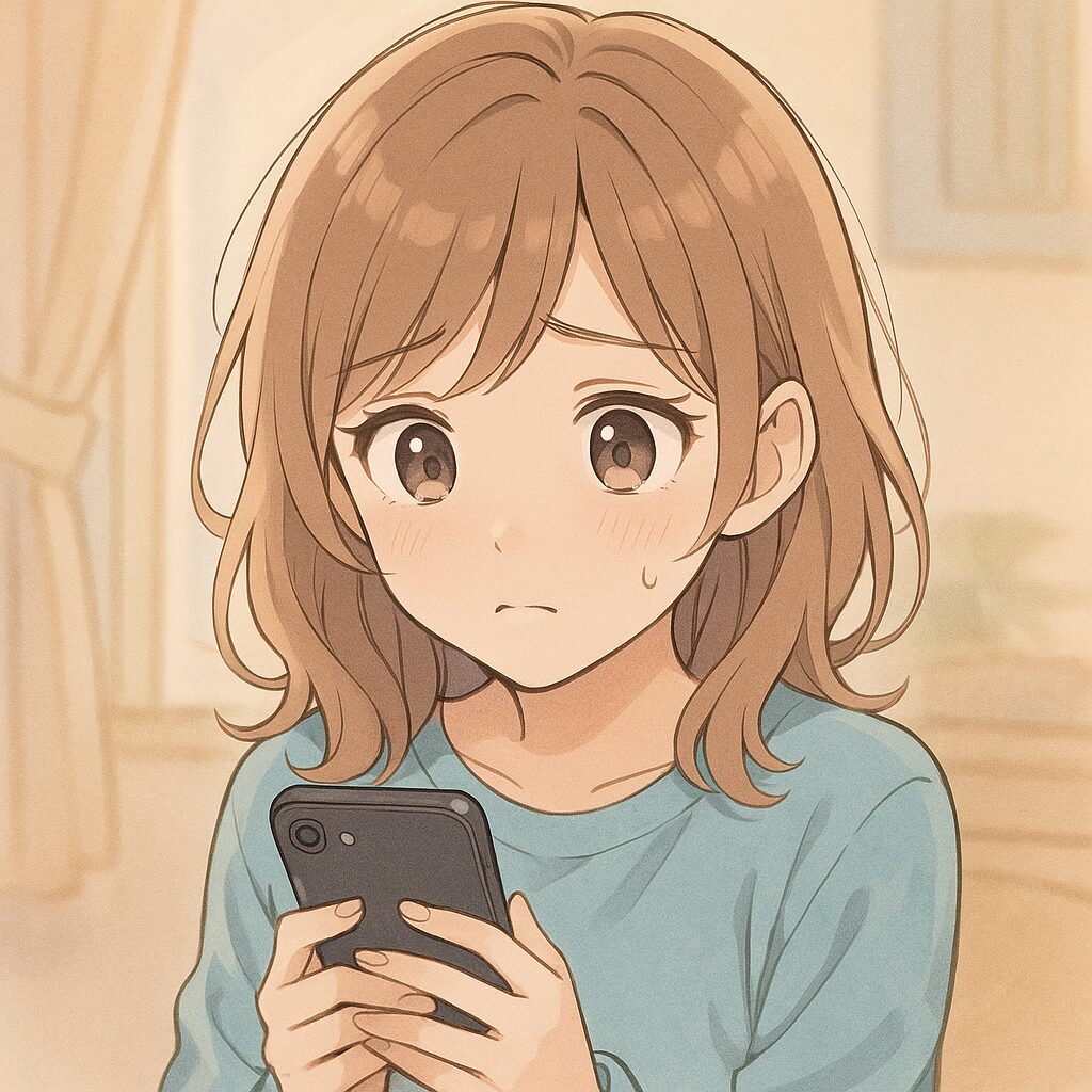 ココナラ占いの口コミを見て当たる占い師を探そうとしてる女性