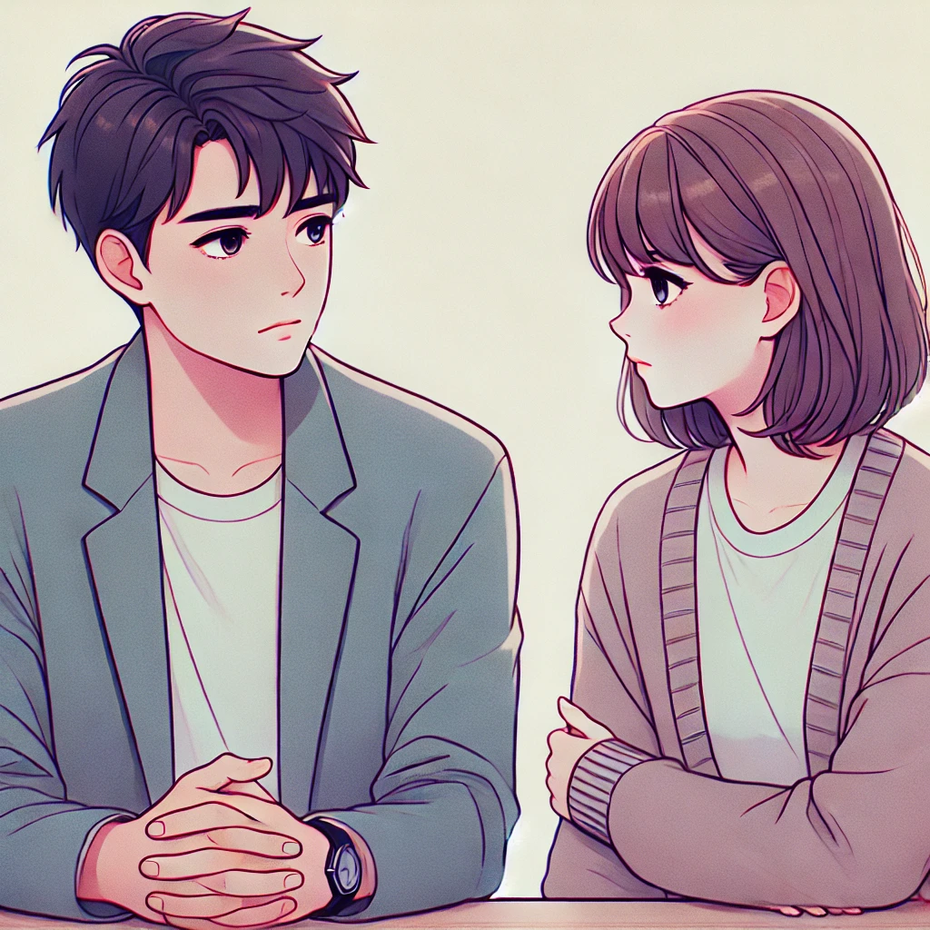 モラハラ気質の彼氏としっかり話し合いをする女性