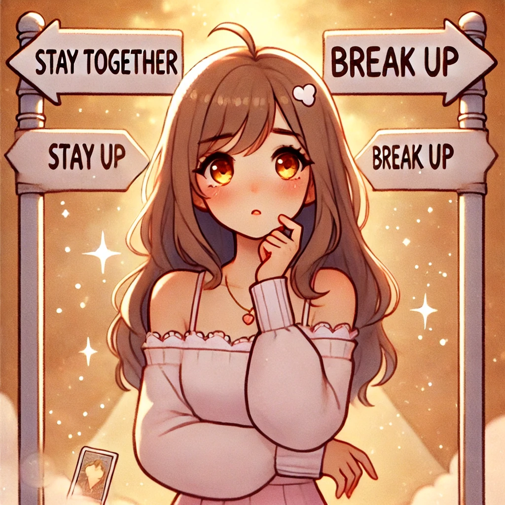 彼氏と別れるべきか続けるべきか占いで決断しようとしてる女性