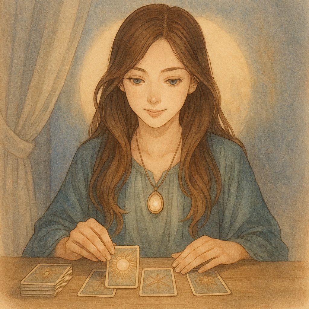 音信不通の彼氏の本音を占いで視ているタロット占い師