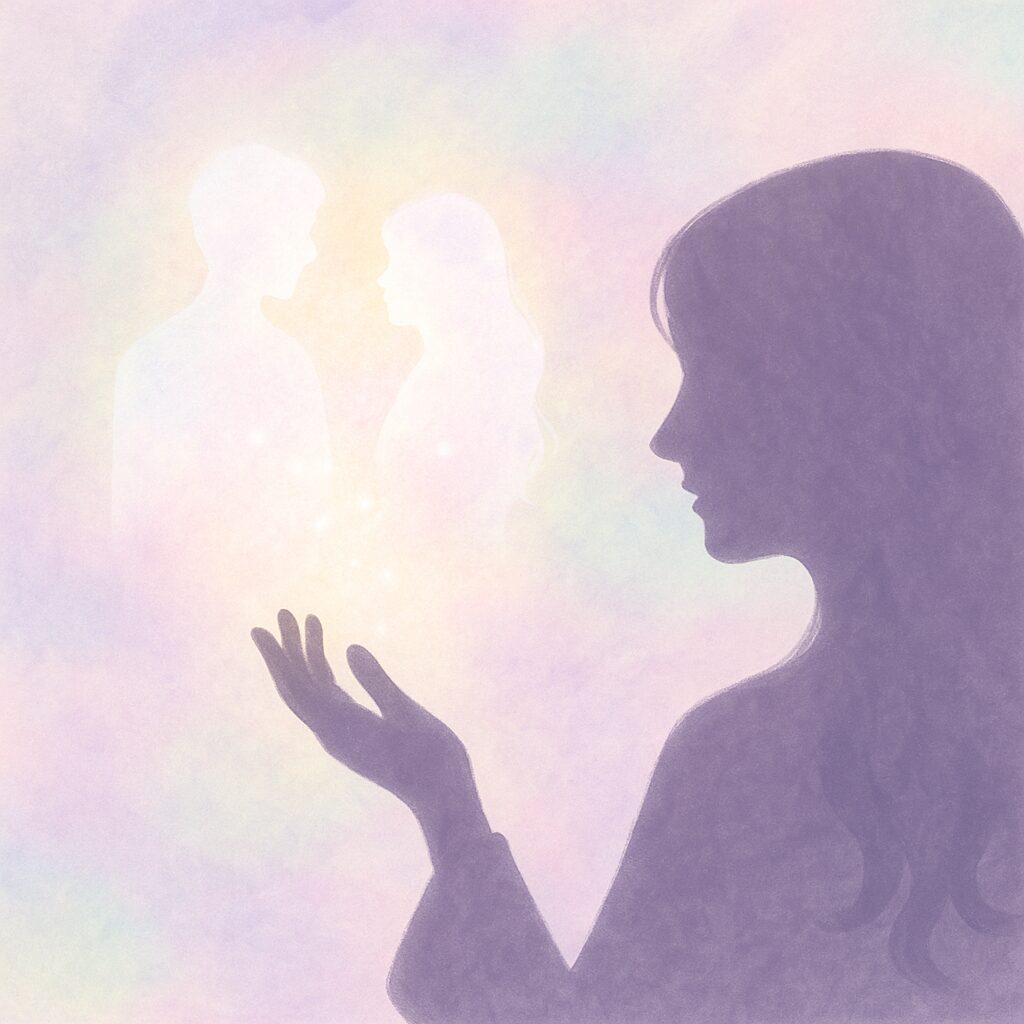 電話占いの本物のツインレイ鑑定士が二人の魂を視る様子